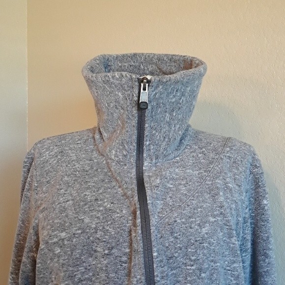 Orage Zip Up Fleece Jacket, Ladies Size L Gray High Neck - Picture 5 of 9